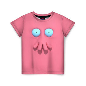 Детская футболка 3D с принтом Доктор Зойдберг в Тюмени, 100% гипоаллергенный полиэфир | прямой крой, круглый вырез горловины, длина до линии бедер, чуть спущенное плечо, ткань немного тянется | будущее | врач | краб | лицо | розовый | фантастика | футурама | щупальца