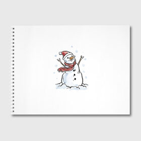 Альбом для рисования с принтом Снеговик в Тюмени, 100% бумага
 | матовая бумага, плотность 200 мг. | happy new year | new year | santa claus | дед мороз | дедушка мороз | новый год | санта клаус | снеговик