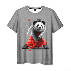 Мужская футболка 3D с принтом Master Panda в Тюмени, 100% полиэфир | прямой крой, круглый вырез горловины, длина до линии бедер | ninja | panda | ниндзя | панда