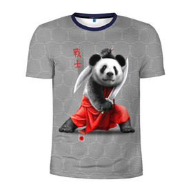 Мужская футболка 3D спортивная с принтом Master Panda в Тюмени, 100% полиэстер с улучшенными характеристиками | приталенный силуэт, круглая горловина, широкие плечи, сужается к линии бедра | Тематика изображения на принте: ninja | panda | ниндзя | панда