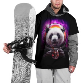Накидка на куртку 3D с принтом Panda Cosmonaut в Тюмени, 100% полиэстер |  | bear | galaxy | panda | space | star | астронавт | галактика | звезда | космонавт | космос | медведь | панда