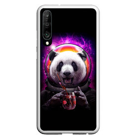 Чехол для Honor P30 с принтом Panda Cosmonaut в Тюмени, Силикон | Область печати: задняя сторона чехла, без боковых панелей | bear | galaxy | panda | space | star | астронавт | галактика | звезда | космонавт | космос | медведь | панда