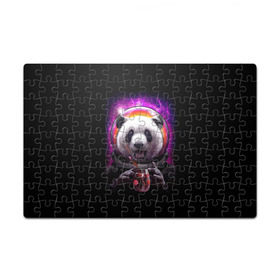 Пазл магнитный 126 элементов с принтом Panda Cosmonaut в Тюмени, полимерный материал с магнитным слоем | 126 деталей, размер изделия —  180*270 мм | Тематика изображения на принте: bear | galaxy | panda | space | star | астронавт | галактика | звезда | космонавт | космос | медведь | панда
