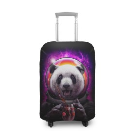 Чехол для чемодана 3D с принтом Panda Cosmonaut в Тюмени, 86% полиэфир, 14% спандекс | двустороннее нанесение принта, прорези для ручек и колес | bear | galaxy | panda | space | star | астронавт | галактика | звезда | космонавт | космос | медведь | панда