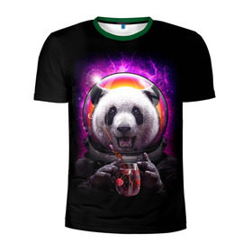 Мужская футболка 3D спортивная с принтом Panda Cosmonaut в Тюмени, 100% полиэстер с улучшенными характеристиками | приталенный силуэт, круглая горловина, широкие плечи, сужается к линии бедра | bear | galaxy | panda | space | star | астронавт | галактика | звезда | космонавт | космос | медведь | панда