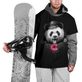 Накидка на куртку 3D с принтом Donut Panda в Тюмени, 100% полиэстер |  | Тематика изображения на принте: bear | donut | panda | police | коп | медведь | панда | пончик