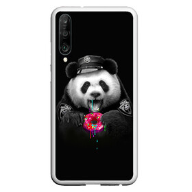 Чехол для Honor P30 с принтом Donut Panda в Тюмени, Силикон | Область печати: задняя сторона чехла, без боковых панелей | bear | donut | panda | police | коп | медведь | панда | пончик