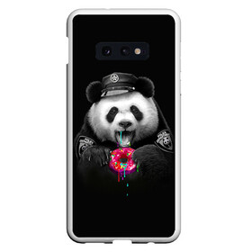 Чехол для Samsung S10E с принтом Donut Panda в Тюмени, Силикон | Область печати: задняя сторона чехла, без боковых панелей | Тематика изображения на принте: bear | donut | panda | police | коп | медведь | панда | пончик