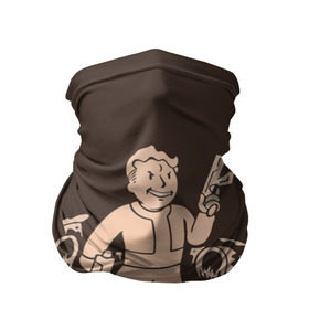 Бандана-труба 3D с принтом Волт-бой с оружием Fallout 4 в Тюмени, 100% полиэстер, ткань с особыми свойствами — Activecool | плотность 150‒180 г/м2; хорошо тянется, но сохраняет форму | 111 | dweller | fallout | убежище | фаллаут