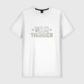 Мужская футболка премиум с принтом War Thunder Logo в Тюмени, 92% хлопок, 8% лайкра | приталенный силуэт, круглый вырез ворота, длина до линии бедра, короткий рукав | logo | war | war thunder | war thunder logo