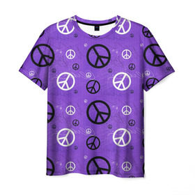 Мужская футболка 3D с принтом Peace в Тюмени, 100% полиэфир | прямой крой, круглый вырез горловины, длина до линии бедер | abstract | hippie | hipster | swag | tie dye | абстракция | свэг | текстура | хиппи | хипстер