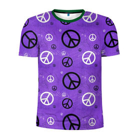 Мужская футболка 3D спортивная с принтом Peace в Тюмени, 100% полиэстер с улучшенными характеристиками | приталенный силуэт, круглая горловина, широкие плечи, сужается к линии бедра | abstract | hippie | hipster | swag | tie dye | абстракция | свэг | текстура | хиппи | хипстер