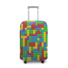 Чехол для чемодана 3D с принтом Лего в Тюмени, 86% полиэфир, 14% спандекс | двустороннее нанесение принта, прорези для ручек и колес | дети | конструктор | лего
