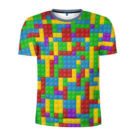 Мужская футболка 3D спортивная с принтом Лего в Тюмени, 100% полиэстер с улучшенными характеристиками | приталенный силуэт, круглая горловина, широкие плечи, сужается к линии бедра | Тематика изображения на принте: дети | конструктор | лего