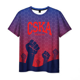 Мужская футболка 3D с принтом CSKA Msk в Тюмени, 100% полиэфир | прямой крой, круглый вырез горловины, длина до линии бедер | moscow | москва | цска