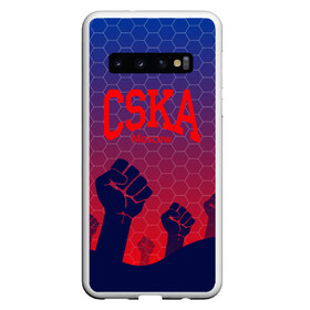 Чехол для Samsung Galaxy S10 с принтом CSKA Msk в Тюмени, Силикон | Область печати: задняя сторона чехла, без боковых панелей | Тематика изображения на принте: moscow | москва | цска