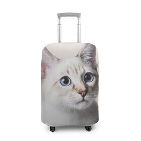 Чехол для чемодана 3D с принтом Кошечка в Тюмени, 86% полиэфир, 14% спандекс | двустороннее нанесение принта, прорези для ручек и колес | кот | котики | котята | кошка | рыженький | рыжий | серенький | черненький