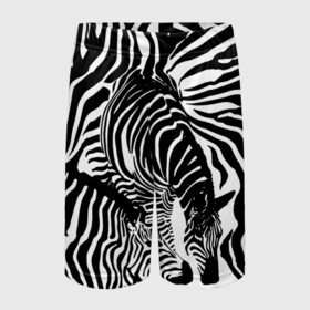Детские спортивные шорты 3D с принтом Зебра в Тюмени,  100% полиэстер
 | пояс оформлен широкой мягкой резинкой, ткань тянется
 | Тематика изображения на принте: дикое | животное | зебра | камуфляж | лошадь | маскировка | полосы | текстура | фон | черно белые