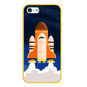 Чехол для iPhone 5/5S матовый с принтом Космический корабль в Тюмени, Силикон | Область печати: задняя сторона чехла, без боковых панелей | вселенная | галактика | звёзды | космический полёт | космос | созвездие
