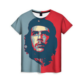 Женская футболка 3D с принтом Che Guevara в Тюмени, 100% полиэфир ( синтетическое хлопкоподобное полотно) | прямой крой, круглый вырез горловины, длина до линии бедер | Тематика изображения на принте: че гевара