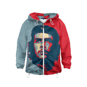 Детская ветровка 3D с принтом Che Guevara в Тюмени, 100% полиэстер | подол и капюшон оформлены резинкой с фиксаторами, по бокам два кармана без застежек, один потайной карман на груди | че гевара