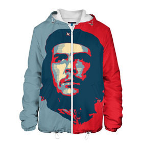 Мужская куртка 3D с принтом Che Guevara в Тюмени, ткань верха — 100% полиэстер, подклад — флис | прямой крой, подол и капюшон оформлены резинкой с фиксаторами, два кармана без застежек по бокам, один большой потайной карман на груди. Карман на груди застегивается на липучку | Тематика изображения на принте: че гевара