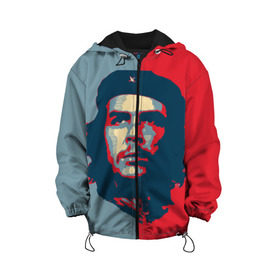 Детская куртка 3D с принтом Che Guevara в Тюмени, 100% полиэстер | застежка — молния, подол и капюшон оформлены резинкой с фиксаторами, по бокам — два кармана без застежек, один потайной карман на груди, плотность верхнего слоя — 90 г/м2; плотность флисового подклада — 260 г/м2 | Тематика изображения на принте: че гевара