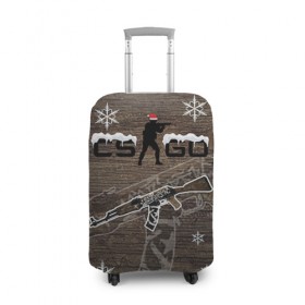 Чехол для чемодана 3D с принтом Новогодний cs:go пустынный повстанец в Тюмени, 86% полиэфир, 14% спандекс | двустороннее нанесение принта, прорези для ручек и колес | counter | csgo | strike | кейс | кс го | ксго | повстанец | пустынный | скин