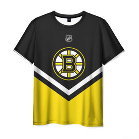Мужская футболка 3D с принтом Boston Bruins в Тюмени, 100% полиэфир | прямой крой, круглый вырез горловины, длина до линии бедер | america | canada | hockey | nhl | usa | америка | бостон | брюинз | канада | лед | нхл | сша | хоккей