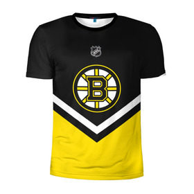 Мужская футболка 3D спортивная с принтом Boston Bruins в Тюмени, 100% полиэстер с улучшенными характеристиками | приталенный силуэт, круглая горловина, широкие плечи, сужается к линии бедра | Тематика изображения на принте: america | canada | hockey | nhl | usa | америка | бостон | брюинз | канада | лед | нхл | сша | хоккей