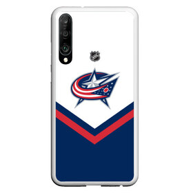 Чехол для Honor P30 с принтом Columbus Blue Jackets в Тюмени, Силикон | Область печати: задняя сторона чехла, без боковых панелей | america | canada | hockey | nhl | usa | америка | блю | джекетс | канада | коламбус | лед | нхл | сша | хоккей