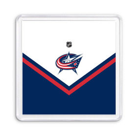 Магнит 55*55 с принтом Columbus Blue Jackets в Тюмени, Пластик | Размер: 65*65 мм; Размер печати: 55*55 мм | america | canada | hockey | nhl | usa | америка | блю | джекетс | канада | коламбус | лед | нхл | сша | хоккей