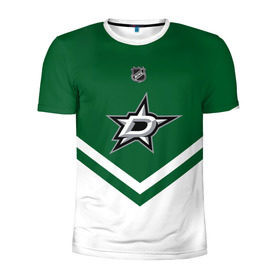 Мужская футболка 3D спортивная с принтом Dallas Stars в Тюмени, 100% полиэстер с улучшенными характеристиками | приталенный силуэт, круглая горловина, широкие плечи, сужается к линии бедра | america | canada | hockey | nhl | usa | америка | даллас | канада | лед | нхл | старз | сша | хоккей