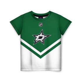 Детская футболка 3D с принтом Dallas Stars в Тюмени, 100% гипоаллергенный полиэфир | прямой крой, круглый вырез горловины, длина до линии бедер, чуть спущенное плечо, ткань немного тянется | america | canada | hockey | nhl | usa | америка | даллас | канада | лед | нхл | старз | сша | хоккей