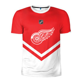 Мужская футболка 3D спортивная с принтом Detroit Red Wings в Тюмени, 100% полиэстер с улучшенными характеристиками | приталенный силуэт, круглая горловина, широкие плечи, сужается к линии бедра | Тематика изображения на принте: america | canada | hockey | nhl | usa | америка | детройт | канада | лед | нхл | ред | сша | уингз | хоккей