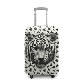 Чехол для чемодана 3D с принтом Tiger Dreams в Тюмени, 86% полиэфир, 14% спандекс | двустороннее нанесение принта, прорези для ручек и колес | bird | cat | dream | fly | tiger | кис | кот | кошка | мечте | мяу | полет | птица | тигр