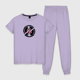 Женская пижама хлопок с принтом Dave Striders logo в Тюмени, 100% хлопок | брюки и футболка прямого кроя, без карманов, на брюках мягкая резинка на поясе и по низу штанин | homestuck | strider | t shirt_logo | дейв_страйдер | страйдер | хоумстак
