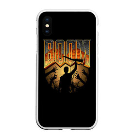 Чехол для iPhone XS Max матовый с принтом Zombie Boom в Тюмени, Силикон | Область печати: задняя сторона чехла, без боковых панелей | doom | зомби