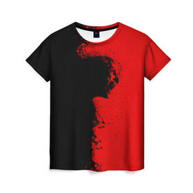 Женская футболка 3D с принтом Blood Rage в Тюмени, 100% полиэфир ( синтетическое хлопкоподобное полотно) | прямой крой, круглый вырез горловины, длина до линии бедер | blood | dark | killer | monster | zombie | зомби | кровь | монстр | нечисть