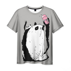 Мужская футболка 3D с принтом panda в Тюмени, 100% полиэфир | прямой крой, круглый вырез горловины, длина до линии бедер | dd | drop dead | dropdead | panda