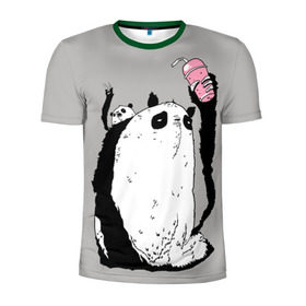 Мужская футболка 3D спортивная с принтом panda в Тюмени, 100% полиэстер с улучшенными характеристиками | приталенный силуэт, круглая горловина, широкие плечи, сужается к линии бедра | Тематика изображения на принте: dd | drop dead | dropdead | panda