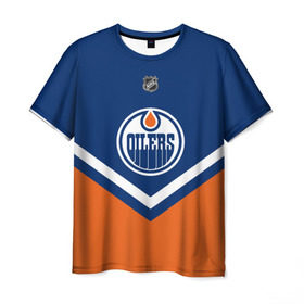 Мужская футболка 3D с принтом Edmonton Oilers в Тюмени, 100% полиэфир | прямой крой, круглый вырез горловины, длина до линии бедер | america | canada | hockey | nhl | usa | америка | детройт | канада | лед | нхл | ойлерз | сша | хоккей | эдмонтон