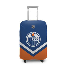 Чехол для чемодана 3D с принтом Edmonton Oilers в Тюмени, 86% полиэфир, 14% спандекс | двустороннее нанесение принта, прорези для ручек и колес | america | canada | hockey | nhl | usa | америка | детройт | канада | лед | нхл | ойлерз | сша | хоккей | эдмонтон