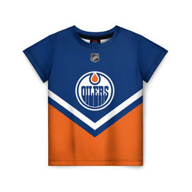 Детская футболка 3D с принтом Edmonton Oilers в Тюмени, 100% гипоаллергенный полиэфир | прямой крой, круглый вырез горловины, длина до линии бедер, чуть спущенное плечо, ткань немного тянется | america | canada | hockey | nhl | usa | америка | детройт | канада | лед | нхл | ойлерз | сша | хоккей | эдмонтон