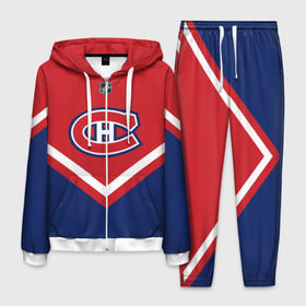 Мужской костюм 3D с принтом Montreal Canadiens в Тюмени, 100% полиэстер | Манжеты и пояс оформлены тканевой резинкой, двухслойный капюшон со шнурком для регулировки, карманы спереди | america | canada | hockey | nhl | usa | америка | канада | канадиенс | лед | монреаль | нхл | сша | хоккей