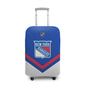 Чехол для чемодана 3D с принтом New York Rangers в Тюмени, 86% полиэфир, 14% спандекс | двустороннее нанесение принта, прорези для ручек и колес | america | canada | hockey | nhl | usa | америка | канада | лед | нхл | нью йорк | рейнджерс | сша | хоккей