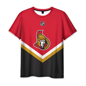 Мужская футболка 3D с принтом Ottawa Senators в Тюмени, 100% полиэфир | прямой крой, круглый вырез горловины, длина до линии бедер | Тематика изображения на принте: america | canada | hockey | nhl | usa | америка | канада | лед | нхл | оттава | сенаторз | сша | хоккей