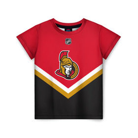 Детская футболка 3D с принтом Ottawa Senators в Тюмени, 100% гипоаллергенный полиэфир | прямой крой, круглый вырез горловины, длина до линии бедер, чуть спущенное плечо, ткань немного тянется | america | canada | hockey | nhl | usa | америка | канада | лед | нхл | оттава | сенаторз | сша | хоккей