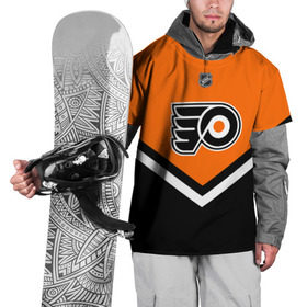 Накидка на куртку 3D с принтом Philadelphia Flyers в Тюмени, 100% полиэстер |  | america | canada | hockey | nhl | usa | америка | канада | лед | нхл | сша | филадельфия | флайерз | хоккей