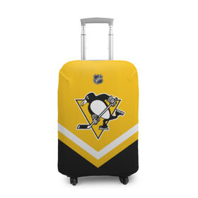 Чехол для чемодана 3D с принтом Pittsburgh Penguins в Тюмени, 86% полиэфир, 14% спандекс | двустороннее нанесение принта, прорези для ручек и колес | america | canada | hockey | nhl | usa | америка | канада | лед | нхл | пингвинз | питтсбург | сша | хоккей